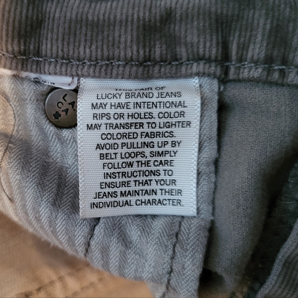 Lucky Brand corduroy brownish/grayish Brooke skinny jeans, Size 8/29, EUC - Picture 5 of 6